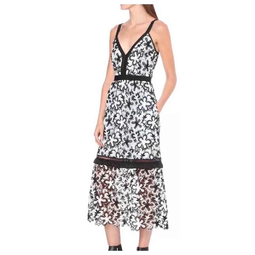Self Portrait A-line Floral-lace Midi Dress US 4 / UK 8. BNWT